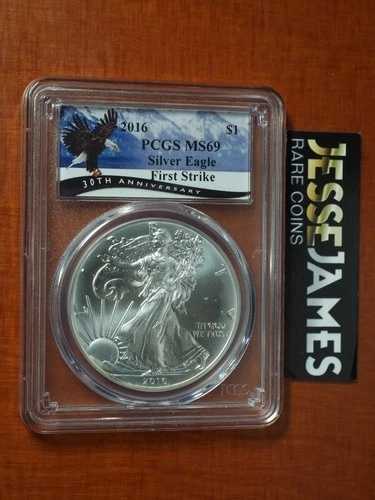2016年 $1 アメリカン シルバー イーグル PCGS MS69 ファーストストライク ラベル