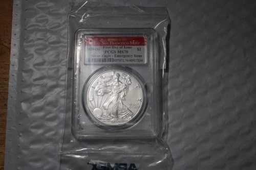 2020年 シルバー アメリカンイーグル PCGS MS-70 サンフランシスコ初日発行 1オンス コイン 02
