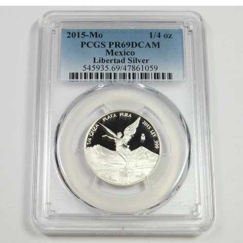 2015年 Mo PCGS プルーフ PR69 DCAM - メキシコ - 1/4オンス シルバー リベルタッド オンザ #51215A