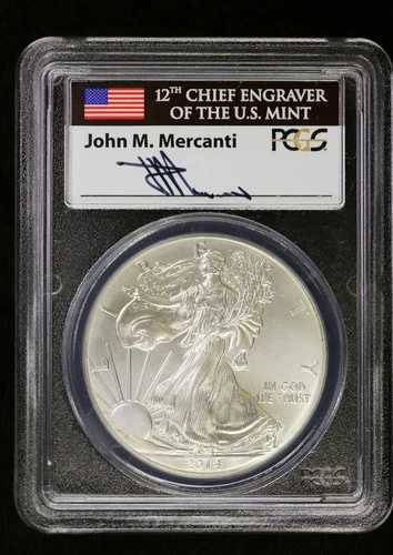 2014年 アメリカンシルバーイーグル PCGS MS 70 | BU ASE ファーストストライク マーカンティ サイン入り
