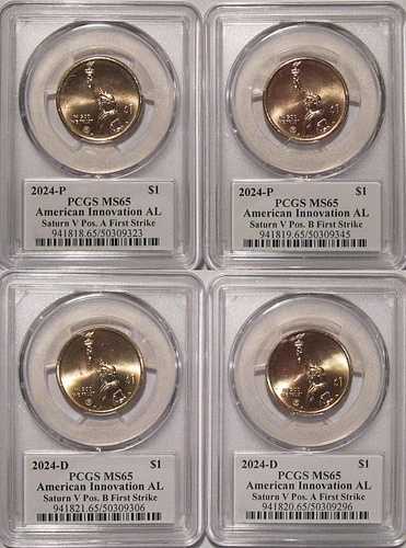 2024年 P&D アラバマ サターン V ロケット イノベーション 1ドル PCGS MS65 A&B ファーストストライク