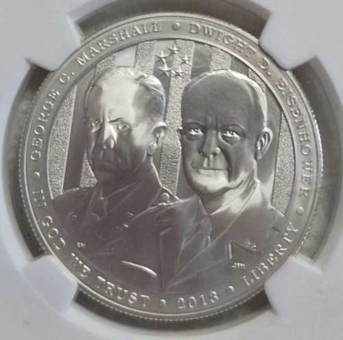 初期リリース PCGS MS70 2013 W 5-Star Generals 記念銀貨 A0402