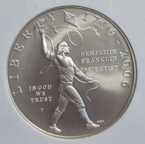 PCGS MS70 2006年 P フランクリン・サイエンティスト記念 90% 銀貨 A0400