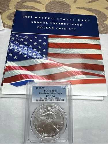 2007年 未流通ドル貨幣6枚セット（光沢仕上げ「W」シルバーイーグル付き） PCGSP69 47,520円