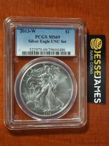 2013年 W バーニッシュ シルバー イーグル PCGS MS69 年次ドル シルバー イーグル UNC セットラベル