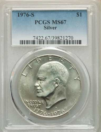 1976-S IKE シルバードル、PCGS グレード MS-67 **良好**