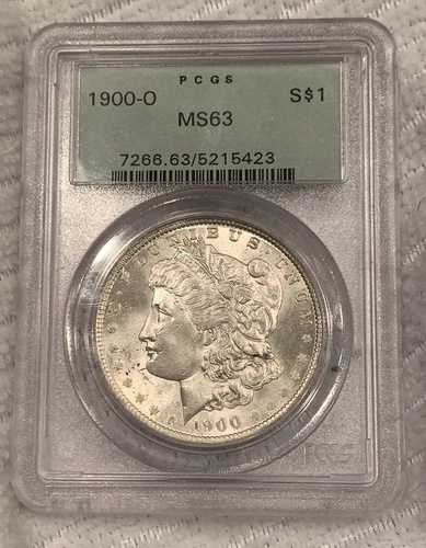 1900年 O モーガン シルバー ダラー OGH MS63 PCGS BU Unc コイン ブラスト ホワイト Ms 63
