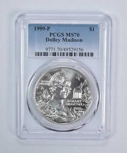 1999-P ドリー・マディソン記念ドル MS70 PCGS ブルーラベル