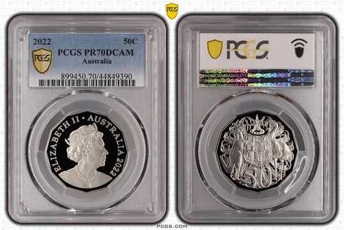 2022年 プルーフ フィフティセント 50セント オーストラリア PCGS PR70DCAM FDC UNC #3769｜WORLD RESOURCE【QUEEN店】