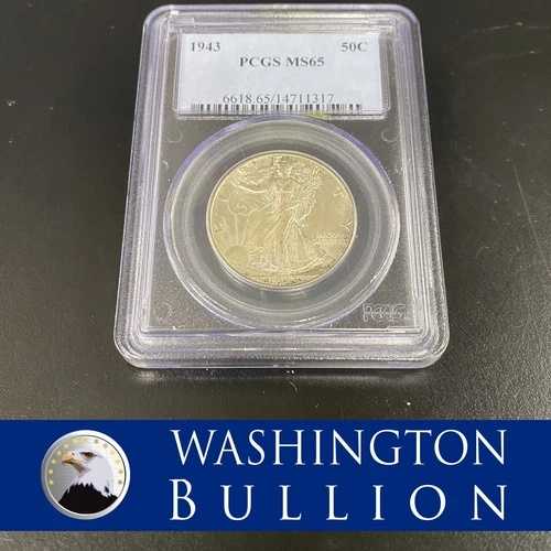 1943年 リバティウォーキング シルバー ハーフドル PCGS MS65