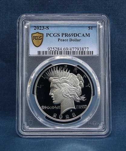 2023-S 1ドル シルバー ピースドル PCGS PR69 箱と保証書付き
