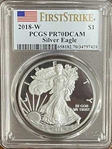***2018-W プルーフ シルバー イーグル***PCGS PR70DCAM***ファースト ストライク***