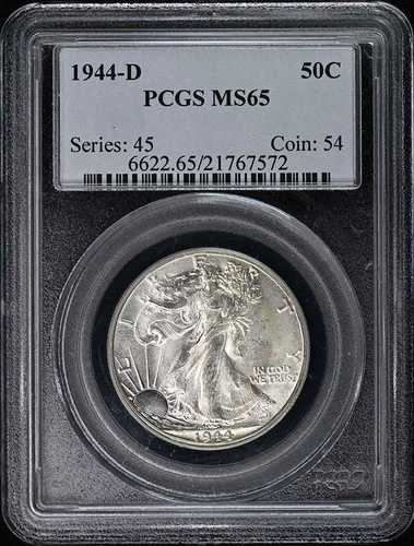 1944-D 50セントウォーキングリバティハーフダラー PCGS MS65