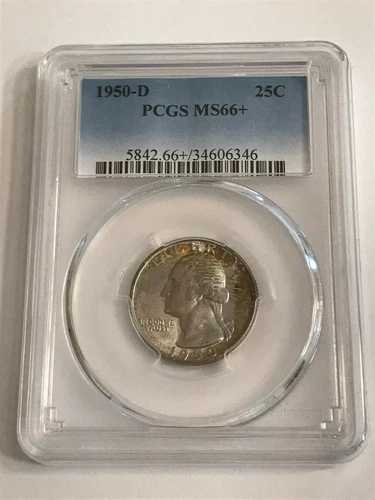 1950 D 25C PCGS MS66+ ワシントン クォーター