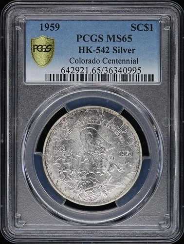 1959年メダル HK-542 コロラド・ラッシュ・ロッキーズ センテニアル SC$1 PCGS MS65