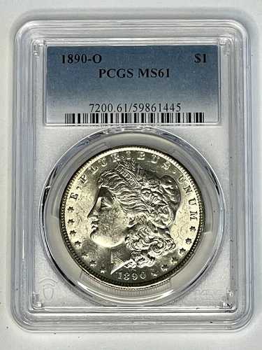 1890-O モルガン銀貨 $1 PCGS MS61 ~ ブライトホワイト ~ 送料無料