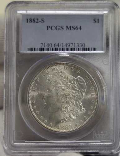 1882年 S 米国 モルガン銀貨 $1 PCGS MS64