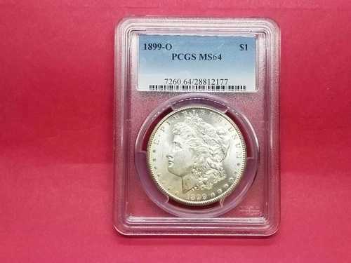 1899-O $ モーガン シルバー ドル PCGS MS64 ブリリアント フィールズ ブラスト ホワイト #2177-72L