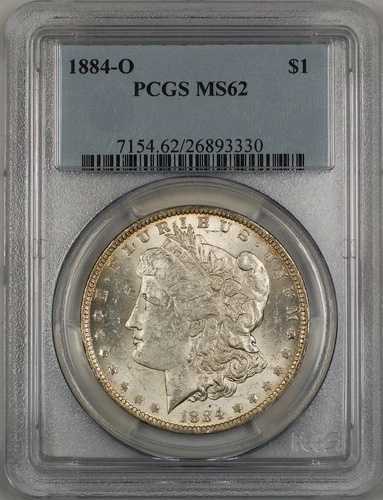 1884-O モルガン シルバー ダラー 1ドル コイン PCGS MS-62 (2N)