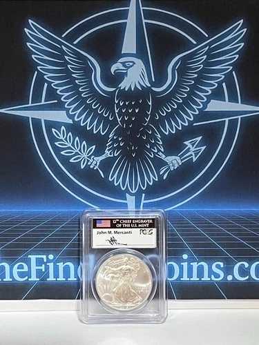 2015年 ジョン・M・マーカンティ サイン入り シルバーイーグル 1ドル PCGS MS70 ファーストストライク