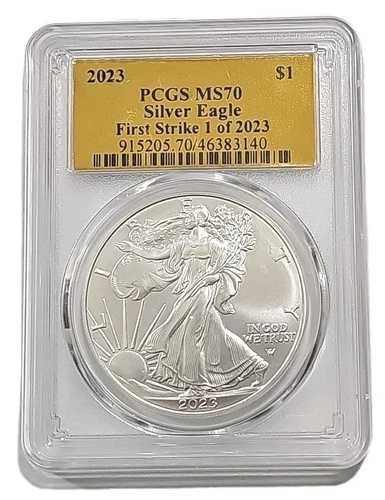 2023年 1ドル シルバー アメリカンイーグル PCGS MS70 ファーストストライク ゴールドラベル (2023年中1枚)