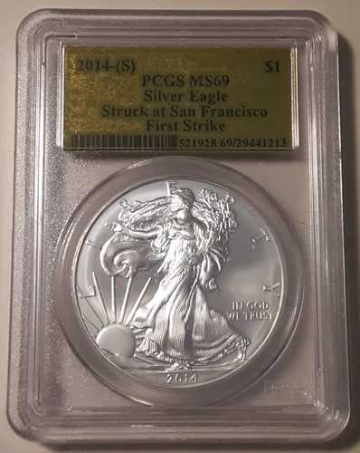 2014-S PCGS MS69 シルバーイーグル サンフランシスコ造幣局 ファーストストライク (7c-13007/7247)
