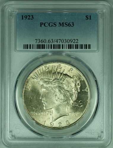 1923年 ピースシルバードル S$1 PCGS MS-63 (39)