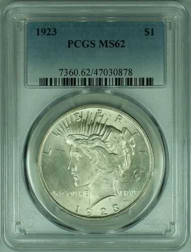 1923年 ピースシルバードル S$1 PCGS MS-62 ベターコイン (39A)