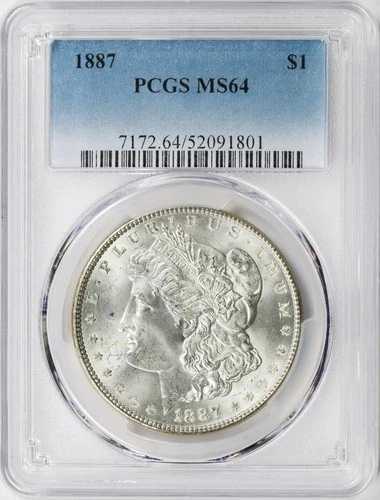 1887年 1ドル モルガン銀貨 PCGS MS64