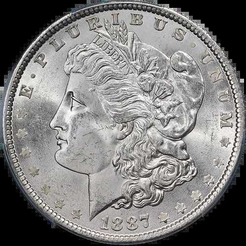 1887-P モルガン銀貨 PCGS MS64+ ブラストホワイト 素晴らしい外観