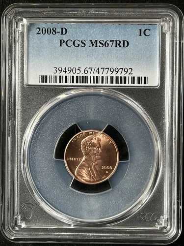 2008-D 1C RD リンカーン記念館 1セント PCGS MS67RD 47799792