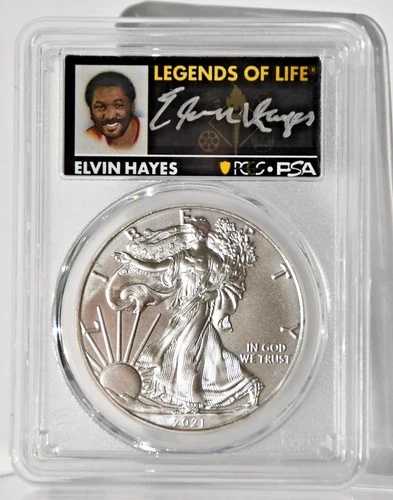 2021 (P) $1 エマージェンシー シルバー イーグル PCGS MS70 FS レジェンド オブ ライフ エルヴィン ヘイズ オート