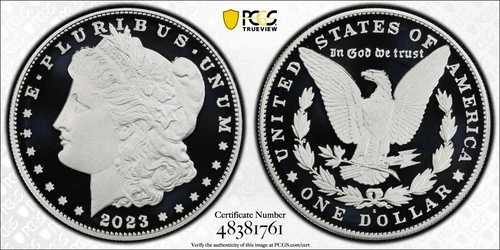 2023-S モルガン プルーフ PCGS PR70 DCAM ゴールドシールド