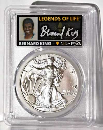 2021 (P) エマージェンシーシルバー (0.999) イーグル PCGS MS70 FS レジェンド バーナード・キング サイン