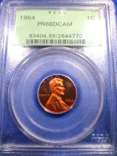 1964年製 ペニー PF68 DCAM ローポップ 510/232 フロスティトーン ジェム PCGS オールド GR ラトラー PQ+