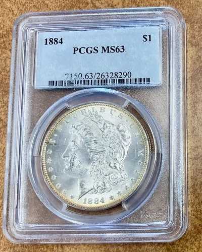 1884-P モーガン銀貨 $1 PCGS MS 63 良好 BU。