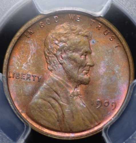 1909 VDB リンカーン ウィートセント PCGS MS 65RB 爽快なホットピンクの輝き