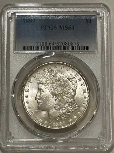 1889年 P モルガン銀貨 PCGS MS64 優良日付 モルガン