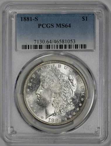 1881-S モルガン銀貨 1ドル PCGS MS 64