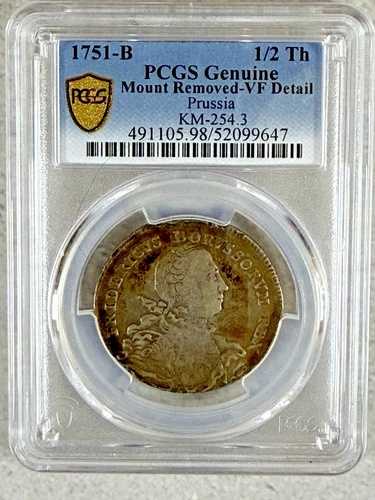 1751-B 1/2ターラー プロイセン PCGS 純正マウント削除 VF ディテール #8P31 48,840円