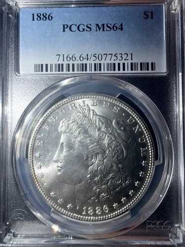 1886 年 モーガン シルバー ダラー PCGS MS64 S$1 フィラデルフィア造幣局 - ブラスト ホワイト ラスター! 48,840円
