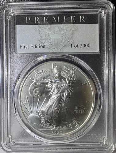 2020年 1ドル アメリカン・シルバー・イーグル プレミア・ファースト・エディション 2000枚中1枚! PCGS MS70 (427)