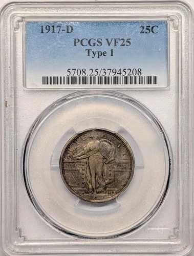 1917年 Dタイプ1 VF25 PCGSスタンディングリバティクォーター
