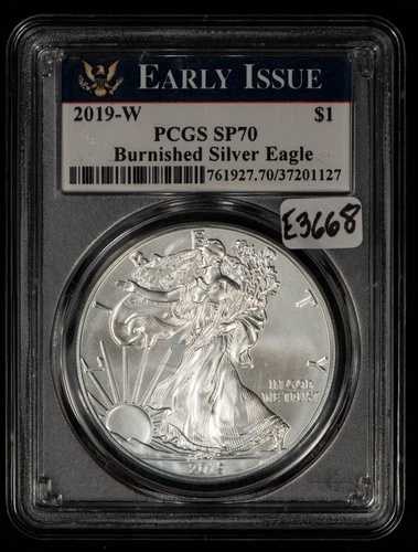 2019-W 1オンス シルバー アメリカンイーグル バーニッシュ - PCGS MS 70 - SKU-E3668