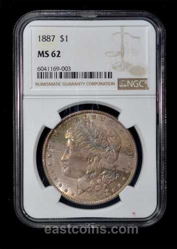 NGC MS62 1887年 モルガン・ダラー - トーン