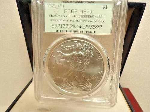 2021 P シルバーイーグル PCGS MS70 発行初日緊急発行 # C 2270