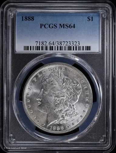 1888-P 1ドル モルガン銀貨 PCGS MS 64 | 未流通 UNC BU