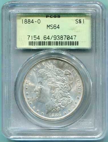1884-O モーガン シルバー ドル S$1 PCGS MS64 MS-64 OGH オールド グリーン ホルダー !!!!!!!