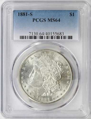 1881-S 1ドル モルガン・ダラー PCGS MS64