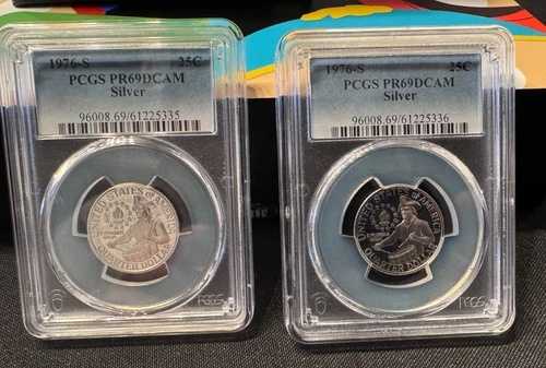1976年 S ワシントン シルバー クォーター 25セント PCGS PR69DCAM CAM 希少 バイセンテニアル PF 48,840円